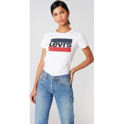 Levi's T-shirt The Perfect Sportswear - White,Multicolor. Białe t-shirty damskie Levi's®, s, z nadrukiem, z bawełny, z okrągłym kołnierzem. Za 80,95 zł.