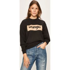 Wrangler - Bluza. Czarne bluzy damskie Wrangler, s, z nadrukiem, z bawełny. Za 199,90 zł.