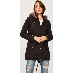 Answear - Parka. Czarne kurtki damskie ANSWEAR, s, z bawełny, długie. W wyprzedaży za 129,90 zł.