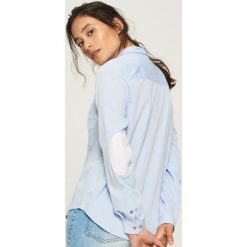 Koszula z łatami na łokciach - Niebieski. Niebieskie koszule damskie Sinsay, l. Za 49,99 zł.