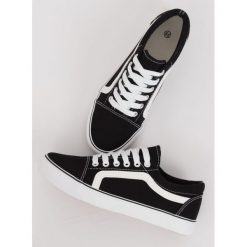 Trampki damskie czarne DRANDRA. Czarne buty sportowe damskie FunKee.pl, bez wzorów, z tkaniny, eleganckie. Za 85,99 zł.