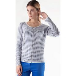 Kardigan w kolorze biało-niebieskim. Niebieskie swetry damskie Far Far Fashion, Ryłko by Agnes&Paul, bez wzorów. W wyprzedaży za 69,95 zł.