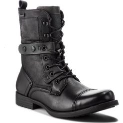 Kozaki KAZAR - Tadeu 27473-27-A2 Black. Czarne buty zimowe męskie Kazar, z materiału, z paskami. Za 599,00 zł.