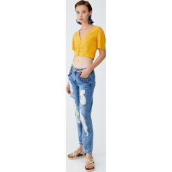 Jeansy cigarette fit z indiańskimi ozdobami. Jeansy damskie Pull&Bear. Za 139,00 zł.