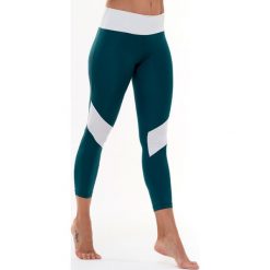 Legginsy sportowe w kolorze zielono-białym. Zielone legginsy sportowe damskie Liposlim, s, z tkaniny. W wyprzedaży za 114,95 zł.