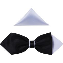 Czarno-biała mucha męska - szeroki diament B63. Czarne muszki męskie Modini Moda Męska, na co dzień, bez wzorów, z tkaniny, eleganckie. W wyprzedaży za 49,50 zł.