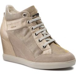 Sneakersy GEOX - D Eleni C D7267C 022EW CH69H Lt Taupe/Lead. Brązowe sneakersy damskie Geox, z materiału. W wyprzedaży za 389,00 zł.