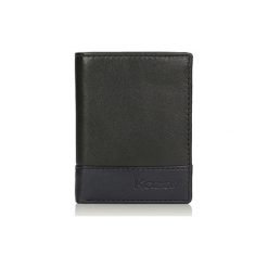 Portfele męskie: Skórzany portfel w kolorze granatowo-czarnym - (S)8 x (W)10,5 cm