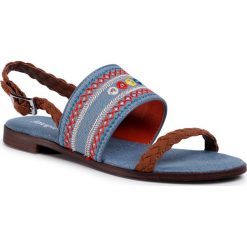 Sandały DESIGUAL - Mumbai New Exotic 20SSSA03 5006. Niebieskie klapki damskie Desigual, bez wzorów, ze skóry ekologicznej, bez obcasa, na obcasie. W wyprzedaży za 309,00 zł.
