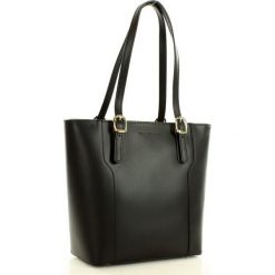 Shopper bag damskie: Torebka na ramię skórzana MARCO MAZZINI czarna