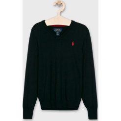 Polo Ralph Lauren - Sweter dziecięcy 134-176 cm. Niebieskie swetry chłopięce Polo Ralph Lauren, bez wzorów, z bawełny, polo. W wyprzedaży za 239,90 zł.