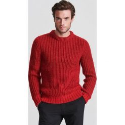 Sweter o prążkowanym splocie - Bordowy. Czerwone swetry męskie Reserved, s, bez wzorów, ze splotem, bez kołnierzyka, bez kaptura. Za 159,99 zł.