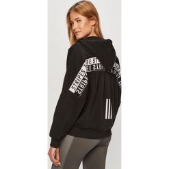 Adidas Performance - Bluza. Czarne bluzy damskie adidas Performance, s, z aplikacjami, z bawełny, bez rękawów, z kapturem. Za 269,90 zł.