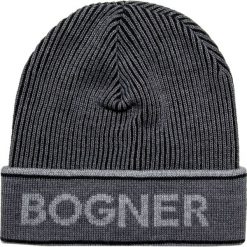 Czapka BOGNER QUENTIN Szary. Szare czapki męskie marki Bogner, z nadrukiem, z dzianiny, klasyczne. Za 270,00 zł.