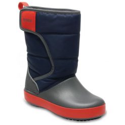 Crocs Śniegowce Lodgepoint Snow Boot Kids Navy/Slate Grey 24,5. Szare buty dziewczęce zimowe Crocs, bez zapięcia. W wyprzedaży za 165,00 zł.