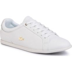 Tenisówki LACOSTE - Rey Lace 120 1 Cfa 7-39CFA001218C Wht/Off Wht. Białe półbuty damskie Lacoste, bez wzorów, z zamszu, bez zapięcia. Za 549,00 zł.