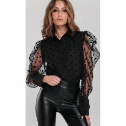 Czarna Koszula Chyna. Czarne bluzki damskie Renee, s, w kropki, z tkaniny, eleganckie. Za 119,99 zł.