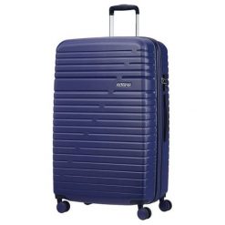 American Tourister Walizka Podróżna Aero Racer 79 Cm Niebieska. Niebieskie walizki American Tourister, bez wzorów, sportowe. W wyprzedaży za 415,00 zł.