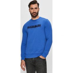 Napapijri - Bluza. Niebieskie bluzy męskie Napapijri, xl, z aplikacjami, z elastanu, z okrągłym kołnierzem, bez rękawów, bez kaptura. Za 399,90 zł.