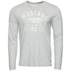 Mustang T-Shirt Męski Logo L Szary. Szare koszulki męskie marki Mustang, m, bez wzorów, z bawełny, klasyczne, z klasycznym kołnierzykiem. Za 97,00 zł.