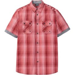 Koszula w kratę ze specjalnym krojem brzucha bonprix czerwony w kratę. Czerwone koszule męskie bonprix, xl, bez wzorów, bez kołnierzyka, bez rękawów. Za 74,99 zł.