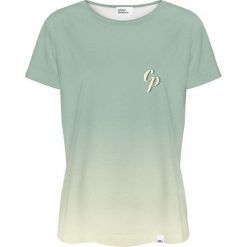 Bluzki z falbaną: Colour Pleasure Koszulka damska CP-030 258 biało-zielona r. XS/S