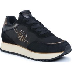 Sneakersy GANT - Bevinda 21533839 Black/Bronze G016. Czarne półbuty damskie GANT, bez wzorów, ze skóry, bez obcasa, na płaskiej podeszwie, bez zapięcia. Za 399,00 zł.