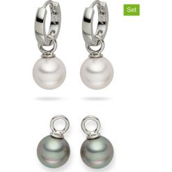 3-częściowy zestaw biżuterii. Szare kolczyki damskie The Pacific Pearl Company, Nova Pearls Copenhagen & Co., z perłą, z mosiądzu. W wyprzedaży za 122,95 zł.