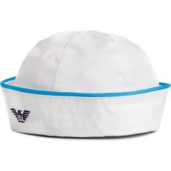 Czapka EMPORIO ARMANI - 404371 9P548 00010 Bianco. Białe czapki męskie Emporio Armani, bez wzorów, z bawełny. W wyprzedaży za 269,00 zł.