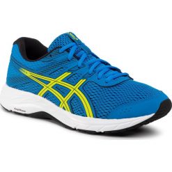 Buty ASICS - Gel-Contend 6 1011A667 Directoire Blue/Neon Lime 401. Niebieskie buty sportowe męskie Asics, ze skóry ekologicznej, bez zapięcia, do biegania. Za 269,00 zł.