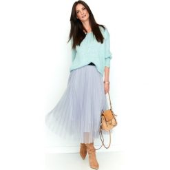 Spódnica tiulowa plisowana szara. Szare spódniczki damskie e-margeritka.pl, s, bez wzorów, z tkaniny, eleganckie, długie, mini, dopasowane. Za 178,99 zł.