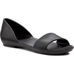 Sandały CROCS - Lina Dorsay 204291 Black. Czarne klapki damskie Crocs, bez wzorów, z tworzywa sztucznego, bez obcasa, na obcasie. Za 129,00 zł.