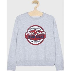 Pepe Jeans - Bluza dziecięca 92-178/180 cm. Szare bluzy chłopięce Pepe Jeans, z nadrukiem, z bawełny, bez rękawów, bez kaptura. W wyprzedaży za 99,90 zł.