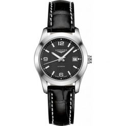 PROMOCJA LONGINES CONQUEST CLASSIC LADY L2.285.4.56.3. Czarne zegarki damskie LONGINES, ze stali. W wyprzedaży za 5290,00 zł.