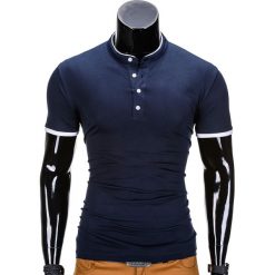 KOSZULKA MĘSKA POLO BEZ NADRUKU S848 - GRANATOWA. Niebieskie koszulki polo Ombre Clothing, m, z nadrukiem. Za 29,00 zł.