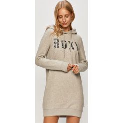 Roxy - Sukienka. Niebieskie sukienki damskie Roxy, na co dzień, s, z aplikacjami, z bawełny, casualowe, z okrągłym kołnierzem, z długim rękawem, długie, mini, proste. Za 249,90 zł.