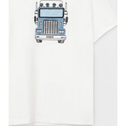 Mango Kids - T-shirt dziecięcy Flap 110-152 cm. Czarne t-shirty chłopięce Mango Kids, z nadrukiem, z bawełny, bez rękawów. Za 45,90 zł.