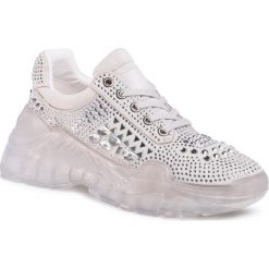 Sneakersy MY TWIN - Running 201MCT042 Bianco Ottico 00001. Szare półbuty damskie My Twin, ze skóry ekologicznej. W wyprzedaży za 559,00 zł.
