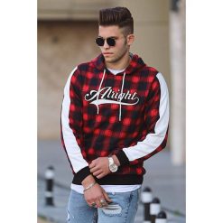 Męska bluza DUSTIN RED. Czerwone bluzy męskie IVET, m, bez wzorów, z kapturem, bez rękawów, z kapturem. W wyprzedaży za 49,00 zł.