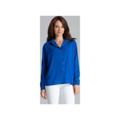 Koszula L059zafir. Niebieskie koszule damskie Lenitif, xl, klasyczne. Za 139,00 zł.