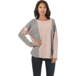 Sweter w kolorze szaro-jasnoróżowym. Szare bez kategorii L'étoile du cachemire, z kaszmiru, z okrągłym kołnierzem. W wyprzedaży za 129,95 zł.