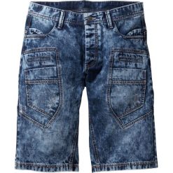 Bermudy dżinsowe Loose Fit bonprix ciemnoniebieski "stone used". Niebieskie jeansy męskie bonprix, m, bez wzorów. Za 109,99 zł.