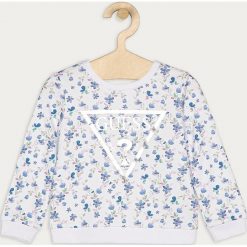 Guess Jeans - Bluza dziecięca 92-122 cm. Białe bluzy dziewczęce Guess Jeans, z aplikacjami, z elastanu, bez rękawów, bez kaptura. W wyprzedaży za 139,90 zł.