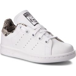 Buty adidas - Stan Smith C BC0277 Ftwwht/Ftwwht/Cblack. Białe półbuty dziewczęce Adidas, na sznurówki. W wyprzedaży za 179,00 zł.