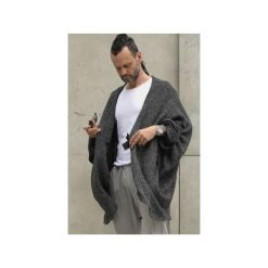 Sweter oversize. Szare swetry męskie Evidence on monday, bez wzorów, z bawełny, bez kołnierzyka, bez kaptura. Za 249,00 zł.