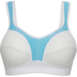 Biustonosz sportowy LEVEL 1 bonprix biało-niebieski. Białe biustonosze sportowe bonprix. Za 37,99 zł.