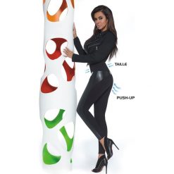 Legginsy damskie Ally z efektem push-up. Szare legginsy skórzane Astratex. Za 99,99 zł.