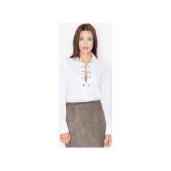Koszula M494 Biały. Białe koszule damskie FIGL, xl, bez wzorów, eleganckie, z klasycznym kołnierzykiem, z długim rękawem. Za 109,00 zł.