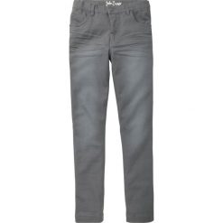 Spodnie twillowe Slim Fit bonprix dymny szary. Szare spodnie chłopięce bonprix, bez wzorów. Za 74,99 zł.