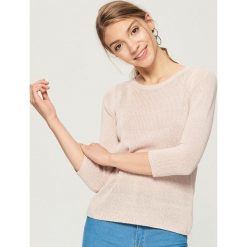 Swetry klasyczne damskie: Sweter basic - Różowy